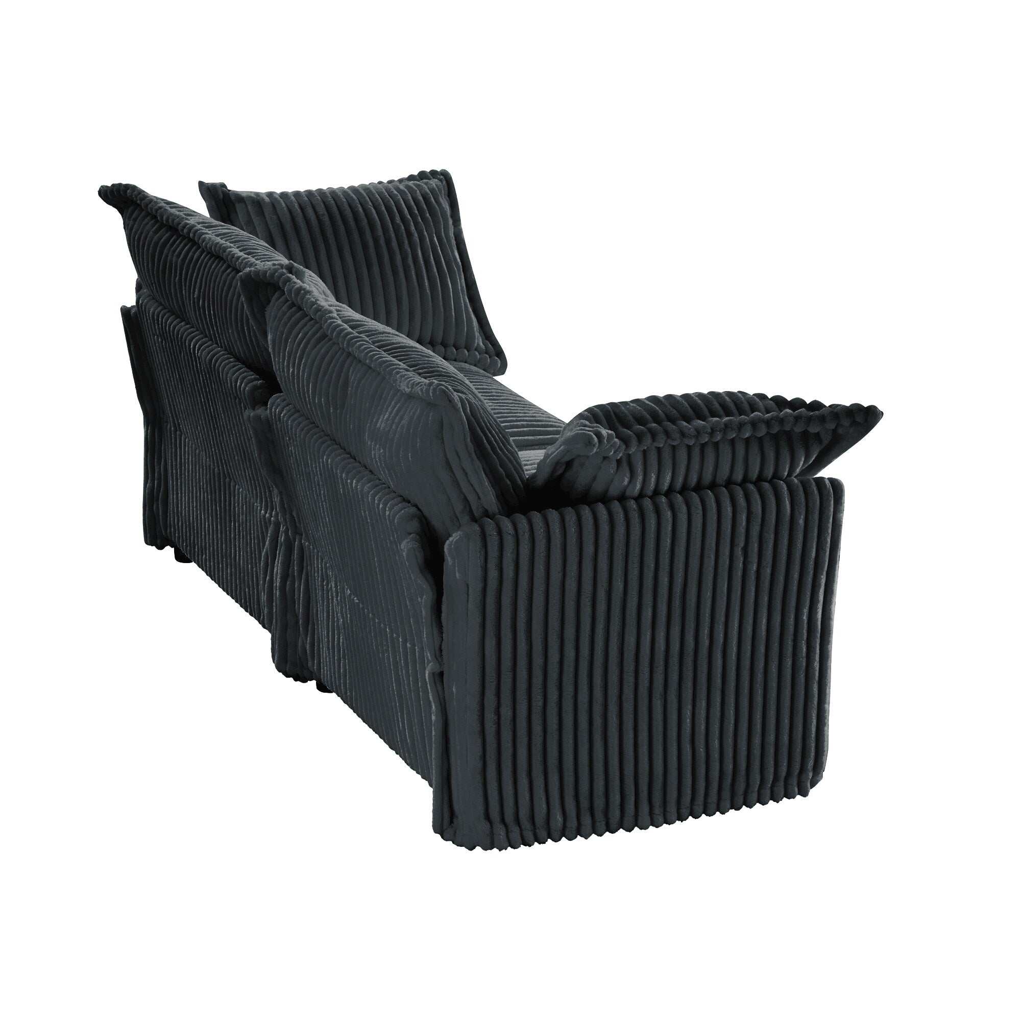 Canapé 3 places en velours côtelé 83,4 avec coussins pour salon et chambre