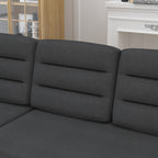 Canapé-lit convertible 3 places en polyester de 83,5 pouces avec lit gigogne, fauteuil inclinable de rangement, porte-gobelet et poches latérales