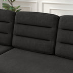 Canapé-lit convertible 3 places en polyester de 83,5 pouces avec lit gigogne, fauteuil inclinable de rangement, porte-gobelet et poches latérales