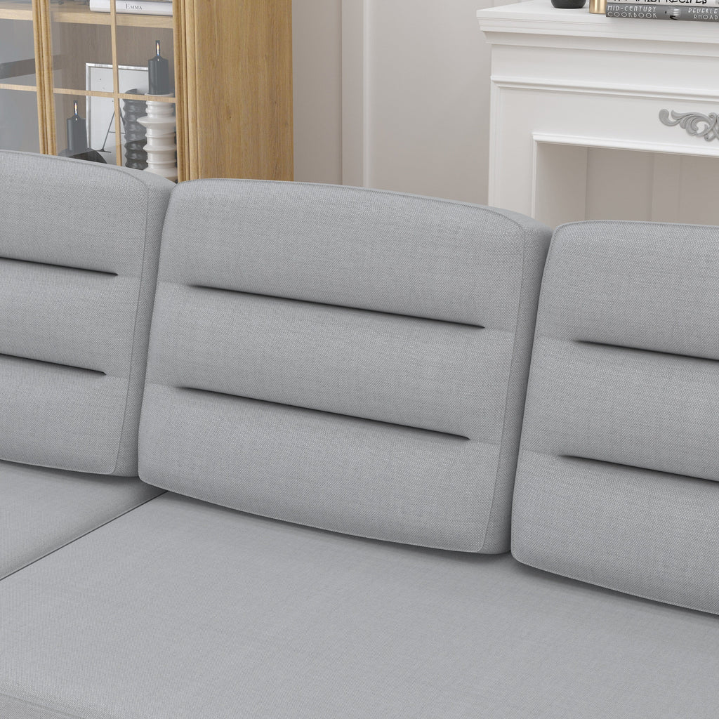 Canapé-lit convertible 3 places en polyester de 83,5 pouces avec lit gigogne, fauteuil inclinable de rangement, porte-gobelet et poches latérales