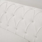 Canapé 3 places à accoudoirs carrés en similicuir 83,66 po avec coussins amovibles, support à ressorts ensachés et garniture cloutée