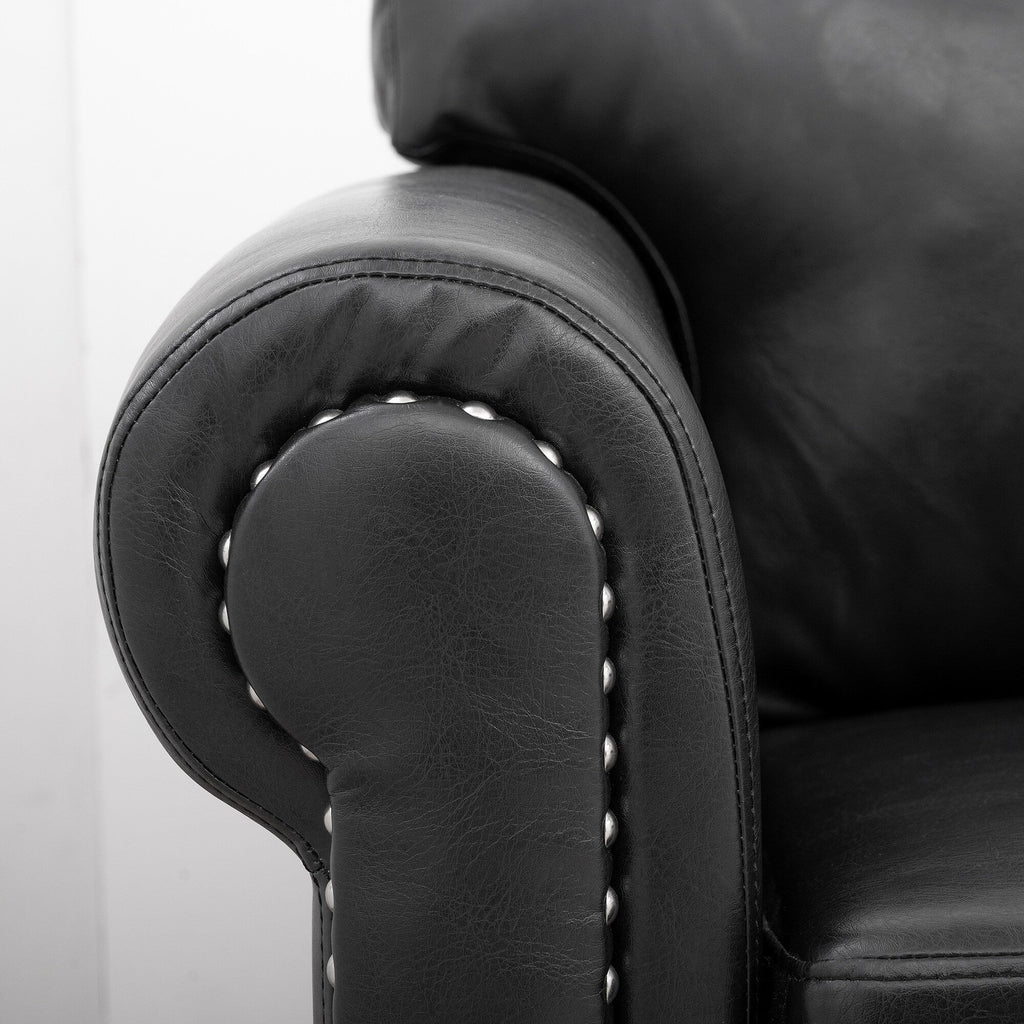 Canapé 3 places rembourré avec clous et pieds en bouleau pour le salon (83,86 €)