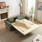 Canapé-lit convertible 2 en 1 en polyester 3 places avec matelas pliable pour salon