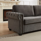 Canapé-lit convertible 2 en 1 en polyester 3 places avec matelas pliable pour salon