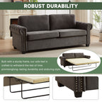 Canapé-lit convertible 2 en 1 en polyester 3 places avec matelas pliable pour salon