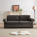 Canapé-lit convertible 2 en 1 en polyester 3 places avec matelas pliable pour salon