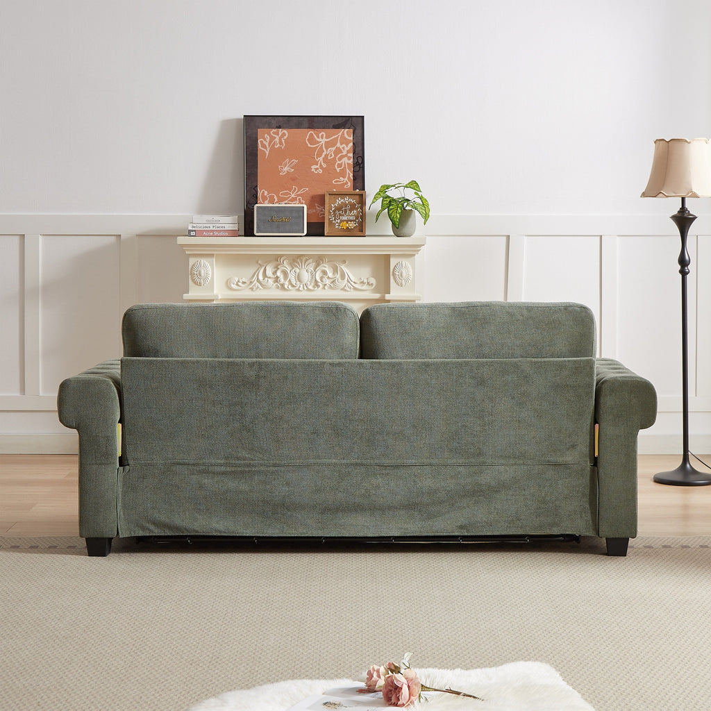 Canapé-lit convertible 2 en 1 en polyester 3 places avec matelas pliable pour salon