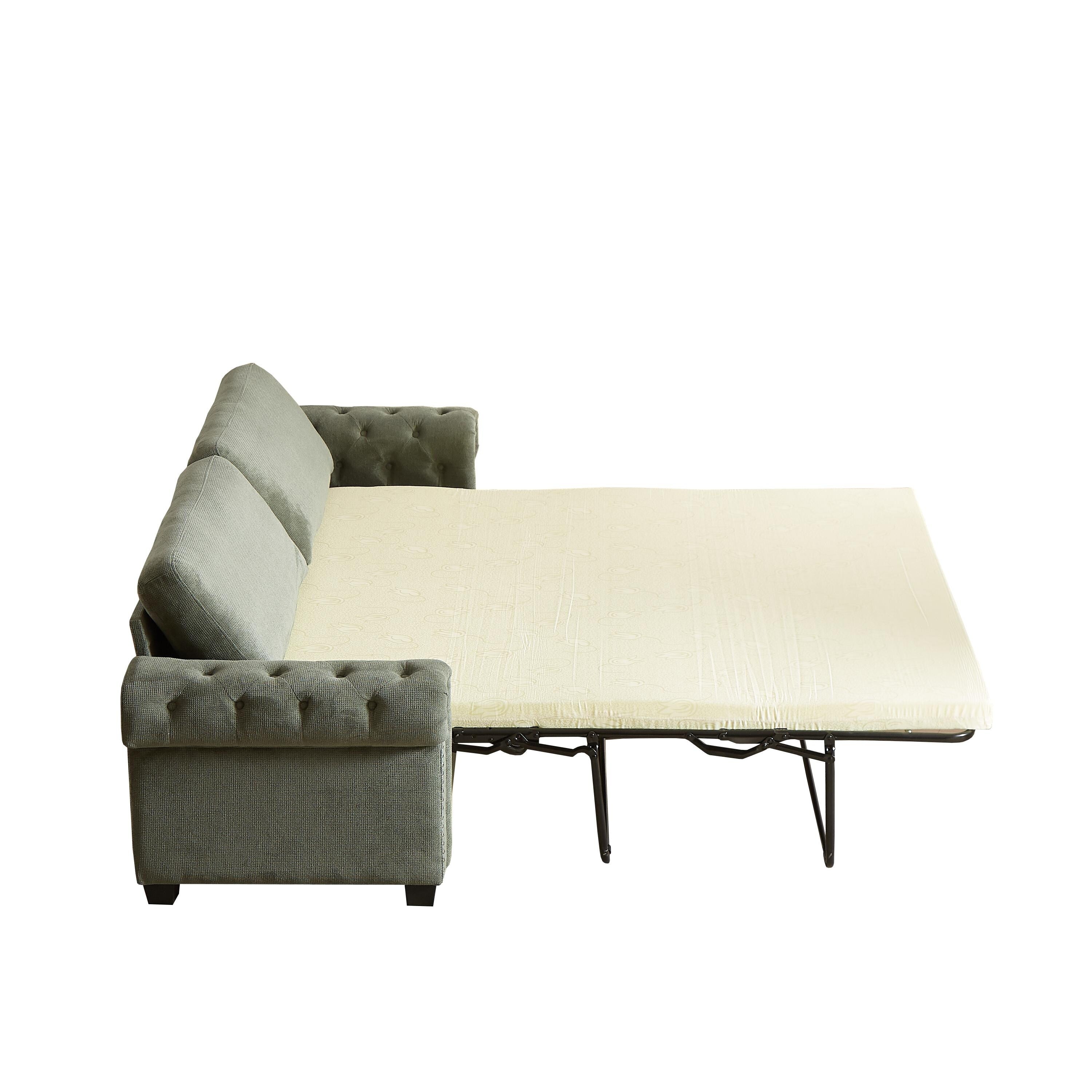 Canapé-lit convertible 2 en 1 en polyester 3 places avec matelas pliable pour salon
