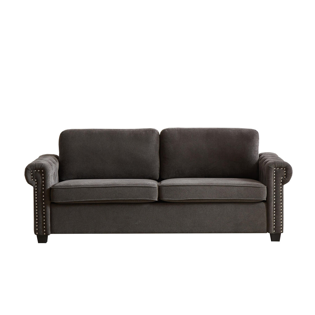 Canapé-lit convertible 2 en 1 en polyester 3 places avec matelas pliable pour salon