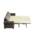 Canapé-lit convertible 2 en 1 en polyester 3 places avec matelas pliable pour salon