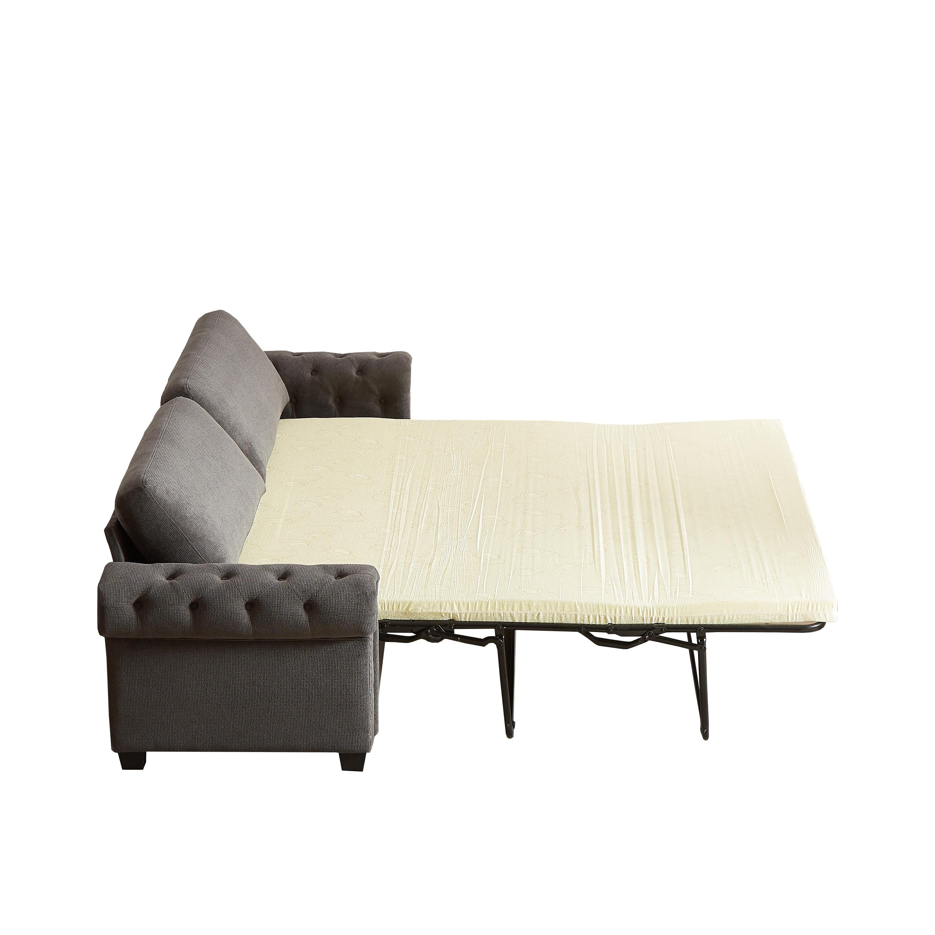 Canapé-lit convertible 2 en 1 en polyester 3 places avec matelas pliable pour salon