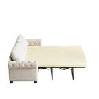 Canapé-lit convertible 2 en 1 en polyester 3 places avec matelas pliable pour salon