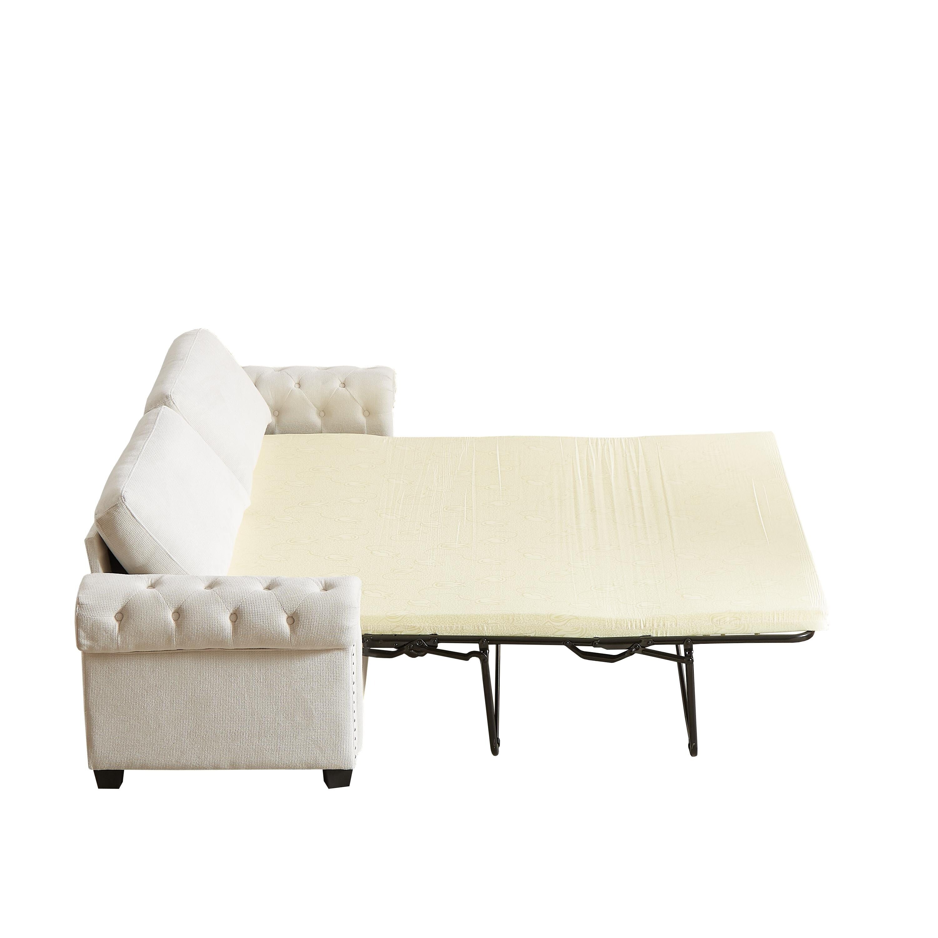Canapé-lit convertible 2 en 1 en polyester 3 places avec matelas pliable pour salon