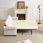 Canapé-lit convertible 2 en 1 en polyester 3 places avec matelas pliable pour salon