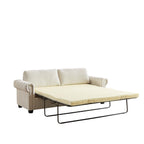 Canapé-lit convertible 2 en 1 en polyester 3 places avec matelas pliable pour salon