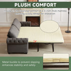 Canapé-lit convertible 2 en 1 en polyester 3 places avec matelas pliable pour salon