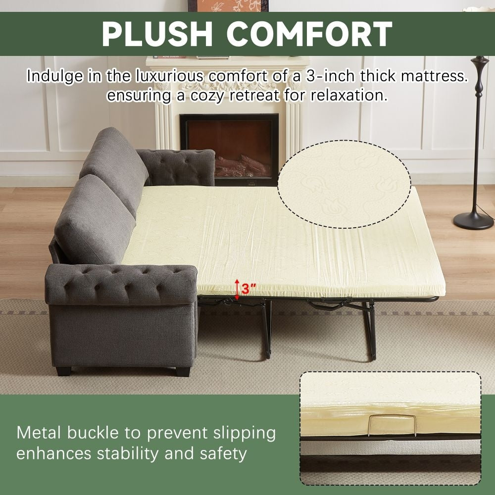 Canapé-lit convertible 2 en 1 en polyester de 83,8 po