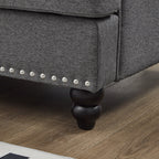 Canapé capitonné classique 83 - Canapé 3 places en tissu avec garniture cloutée, revêtement en polyester et structure en bois massif pour le salon