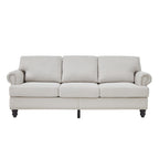 Canapé capitonné classique 83 - Canapé 3 places en tissu avec garniture cloutée, revêtement en polyester et structure en bois massif pour le salon