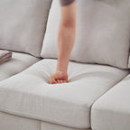 Canapé capitonné classique 83 - Canapé 3 places en tissu avec garniture cloutée, revêtement en polyester et structure en bois massif pour le salon