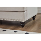 Canapé capitonné classique 83 - Canapé 3 places en tissu avec garniture cloutée, revêtement en polyester et structure en bois massif pour le salon