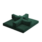 Canapé-lit convertible rembourré 83 en velours côtelé, futon pliable avec 2 oreillers