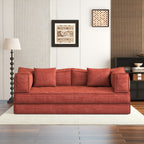 Canapé-lit convertible rembourré 83 en velours côtelé, futon pliable avec 2 oreillers