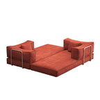 Canapé-lit convertible rembourré 83 en velours côtelé, futon pliable avec 2 oreillers