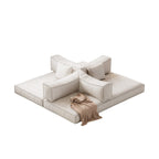 Canapé-lit convertible rembourré 83 en velours côtelé, futon pliable avec 2 oreillers