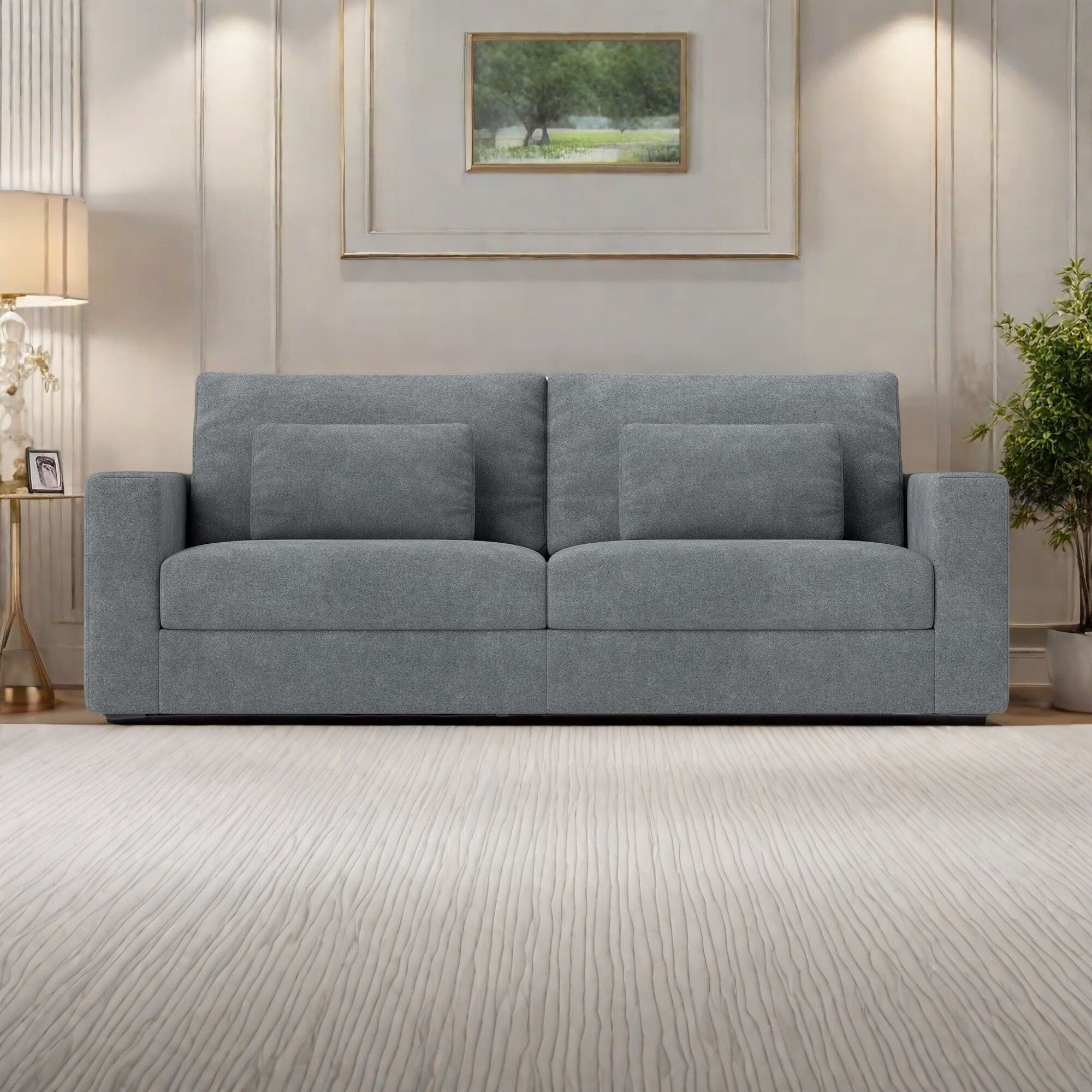 Canapé 3 places en tissu 83Fabric - Confort moelleux à double rembourrage pour salons modernes