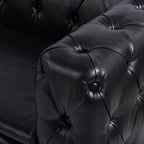 Canapé 3 places traditionnel en polyuréthane 84.06 avec accoudoirs carrés et coussins amovibles, assise à ressorts ensachés et base en fer