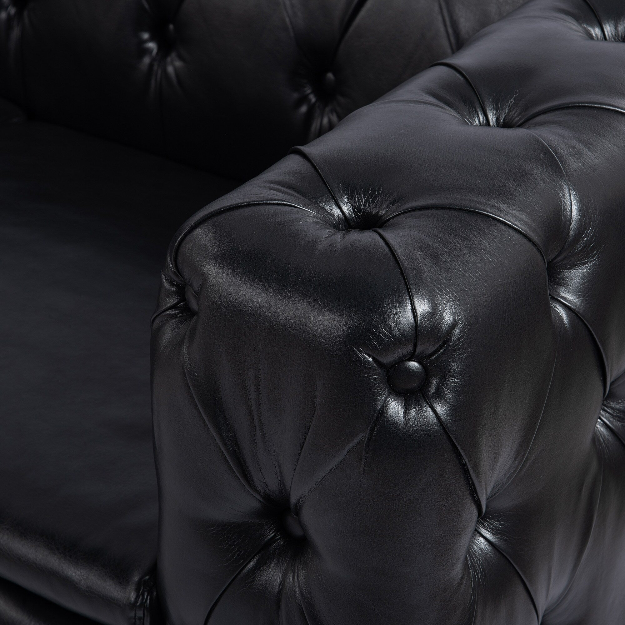 Canapé 3 places traditionnel en polyuréthane 84.06 avec accoudoirs carrés et coussins amovibles, assise à ressorts ensachés et base en fer