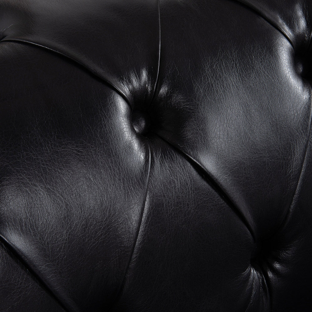 Canapé 3 places traditionnel en polyuréthane 84.06 avec accoudoirs carrés et coussins amovibles, assise à ressorts ensachés et base en fer