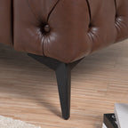 Canapé 3 places traditionnel en polyuréthane 84.06 avec accoudoirs carrés et coussins amovibles, assise à ressorts ensachés et base en fer