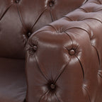 Canapé 3 places traditionnel en polyuréthane 84.06 avec accoudoirs carrés et coussins amovibles, assise à ressorts ensachés et base en fer