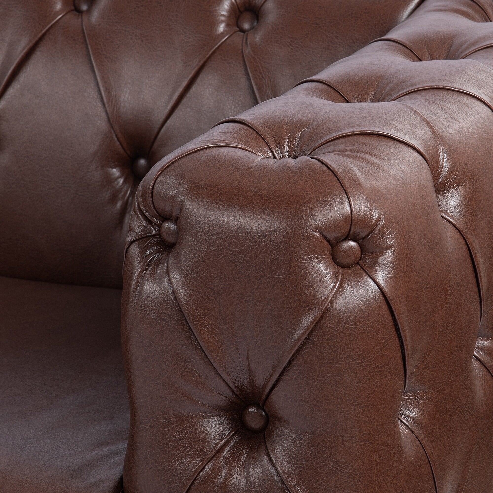 Canapé 3 places traditionnel en polyuréthane 84.06 avec accoudoirs carrés et coussins amovibles, assise à ressorts ensachés et base en fer