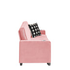 Canapé 3 places en velours 84,25 avec accoudoirs porte-gobelets et coussins à ressorts haute densité