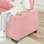 Canapé 3 places en velours 84,25 avec accoudoirs porte-gobelets et coussins à ressorts haute densité