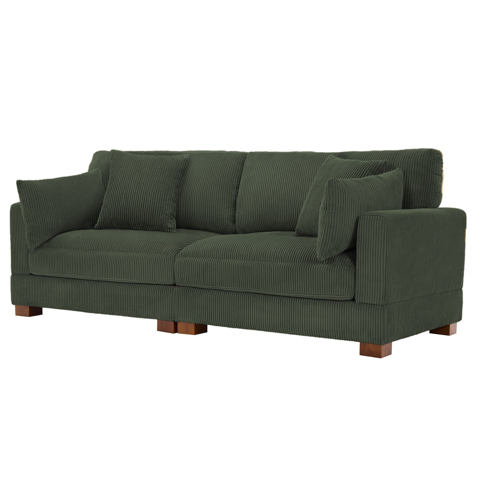 Canapé modulaire moderne en velours côtelé de 84,5 po de largeur