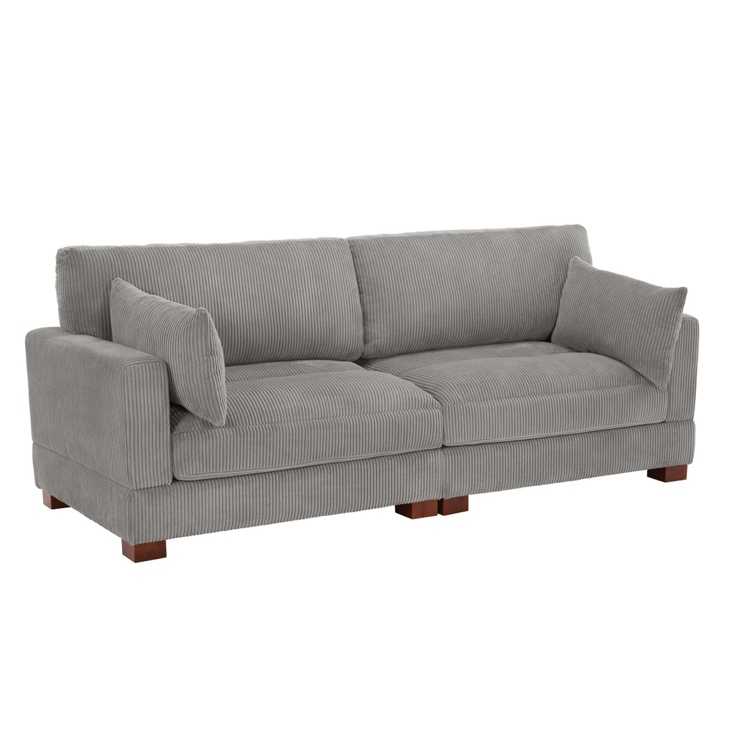 Canapé modulaire moderne en velours côtelé de 84,5 po de largeur