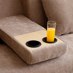 Canapé-lit convertible 3 places en coton et lin (84,65 €) avec pouf de rangement, table rabattable et 2 tiroirs