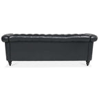 Canapé Chesterfield en similicuir avec accoudoirs roulés (3 places)