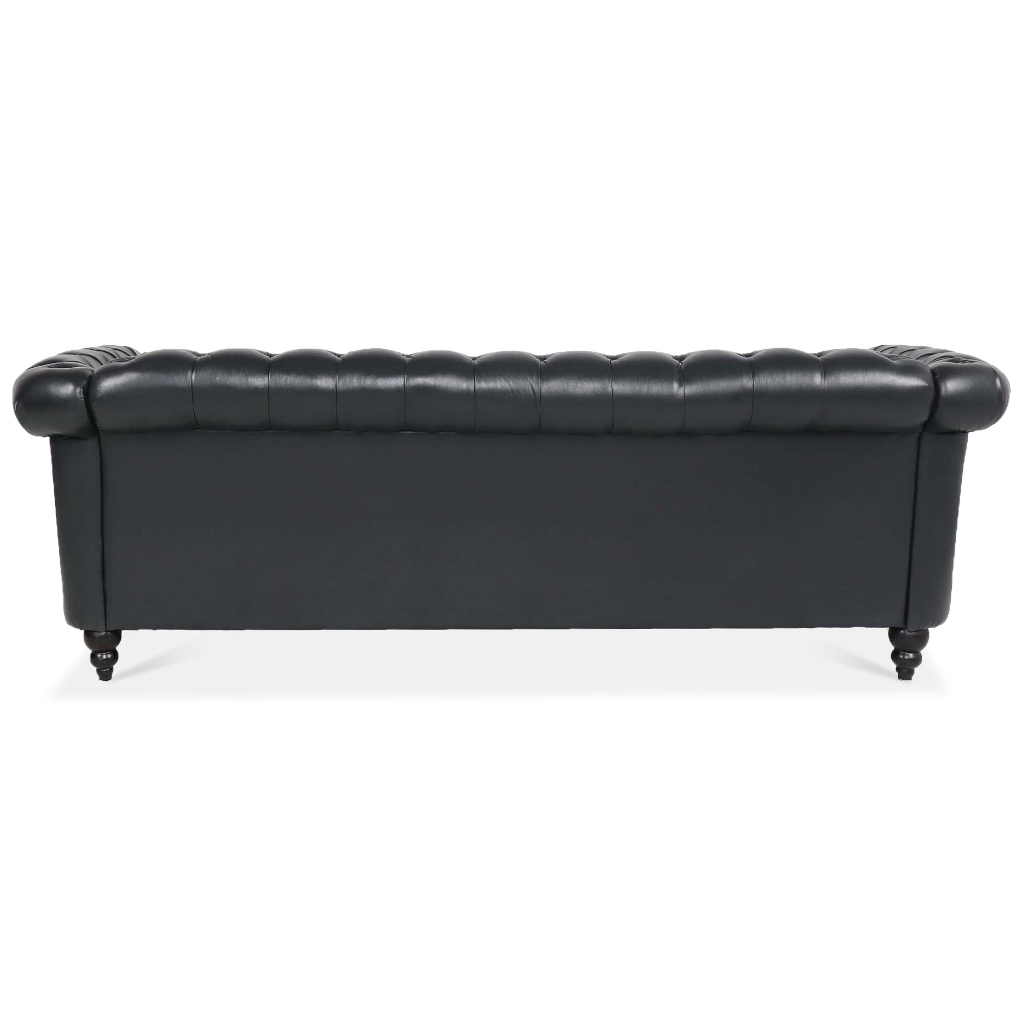 Canapé Chesterfield en similicuir avec accoudoirs roulés (3 places)