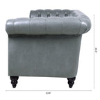 Canapé Chesterfield en similicuir avec accoudoirs roulés (3 places)