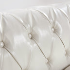 Canapé Chesterfield en similicuir avec accoudoirs roulés (3 places)
