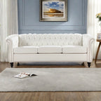 Canapé Chesterfield en similicuir avec accoudoirs roulés (3 places)