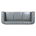 Canapé Chesterfield en similicuir avec accoudoirs roulés (3 places)