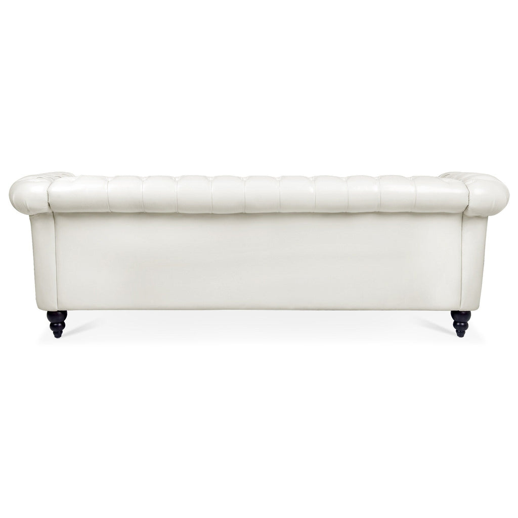 Canapé Chesterfield en similicuir avec accoudoirs roulés (3 places)