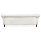 Canapé Chesterfield en similicuir avec accoudoirs roulés (3 places)