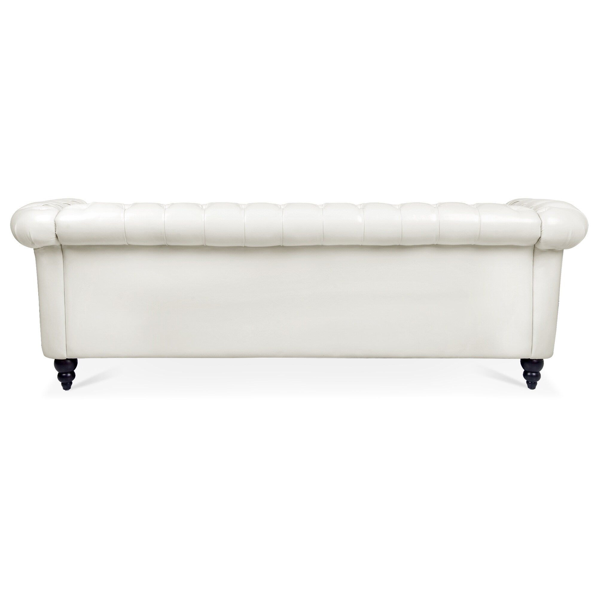 Canapé Chesterfield en similicuir avec accoudoirs roulés (3 places)